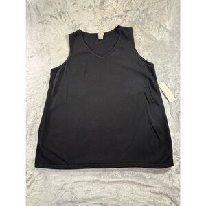 Chico's Tank Top Women's Large Black V-Neck Knit Blouse NWT